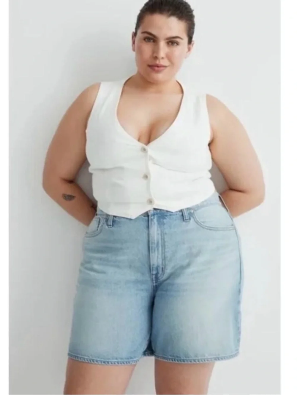 Madewell High-Rise Baggy Jean Shorts